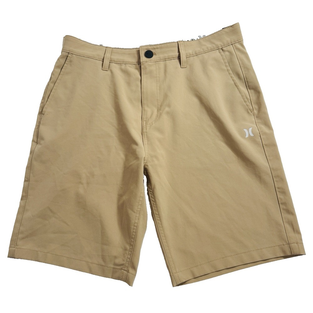 X Hurley Shorts Walking Men's‎ 32 Lightweight Pockets Golf Tan Stretch